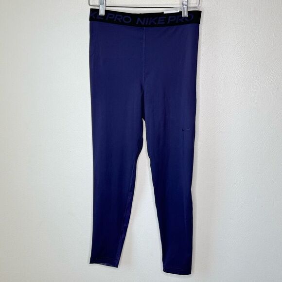 Nike Pro Tight Fit High Rise 7/8 Purple Athletic Training Leggings - Women’s US - Picture 1 of 12